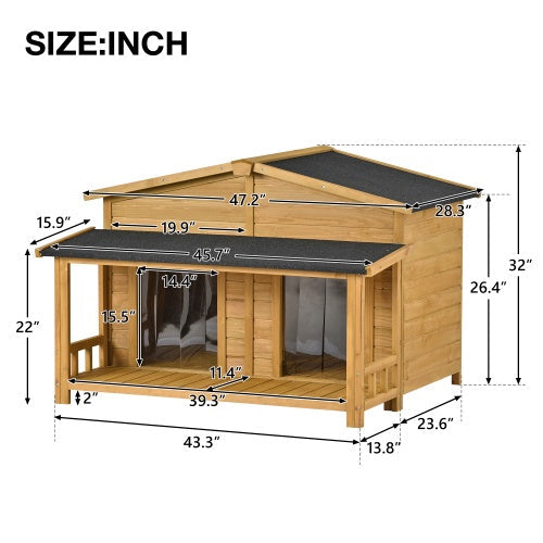 Large Wooden Dog House - Zoomies