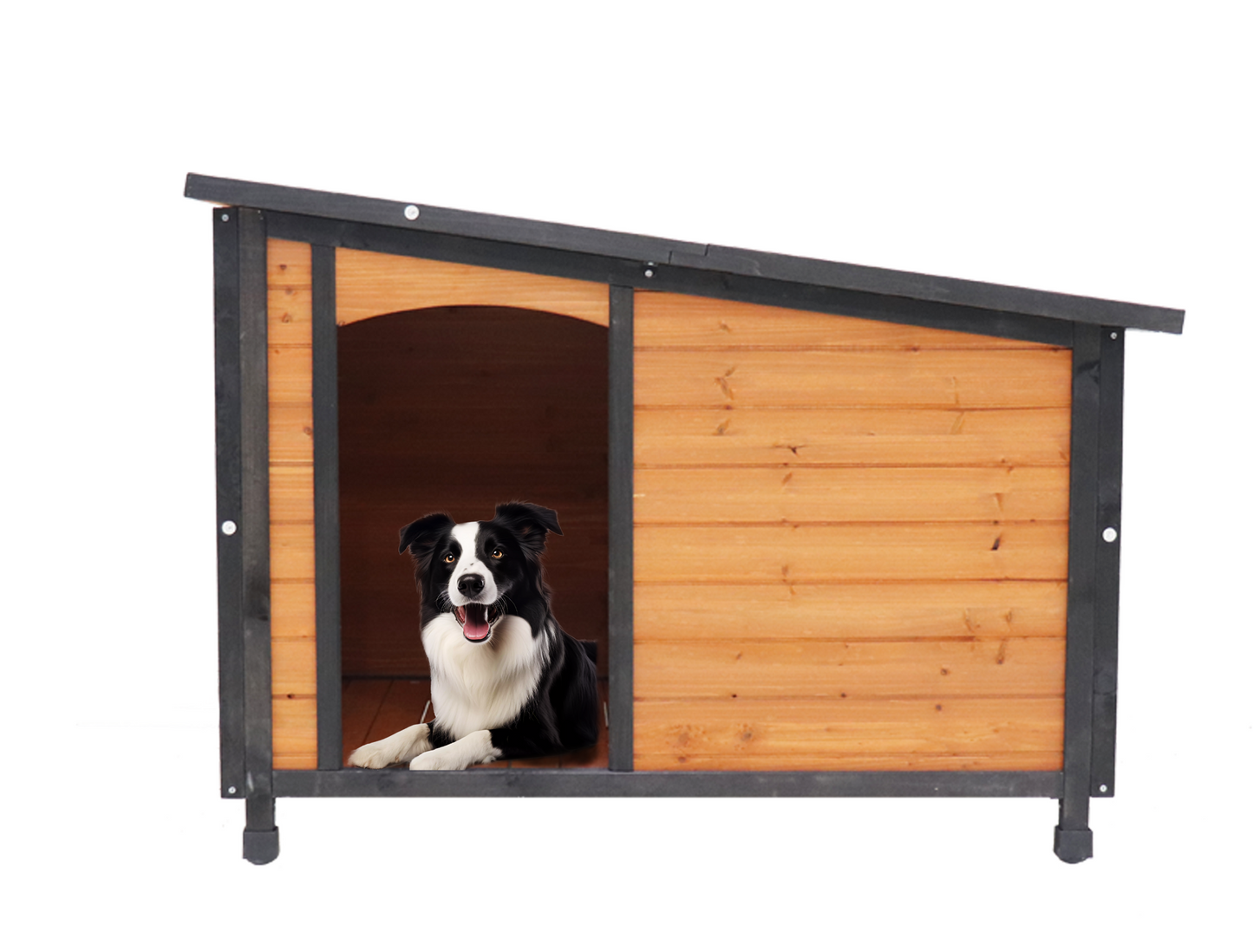 House Wooden Dog Kennel - Zoomies