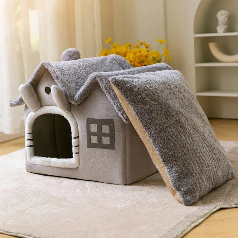 Removable Roof Plush Pet House - Zoomies