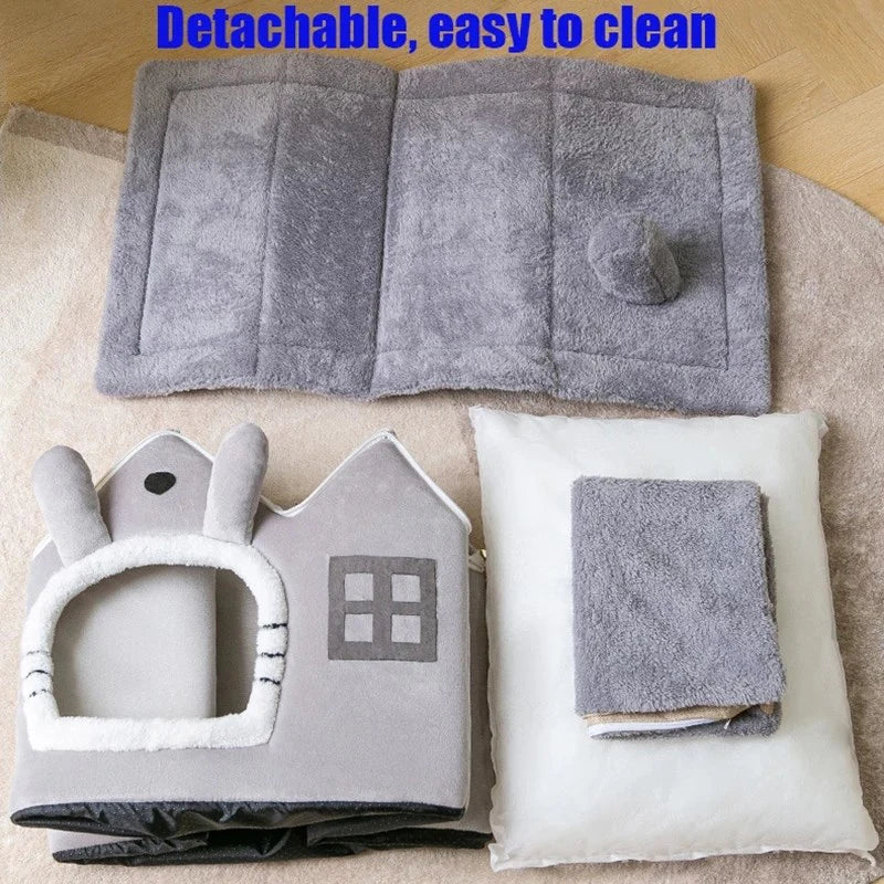 Removable Roof Plush Pet House - Zoomies