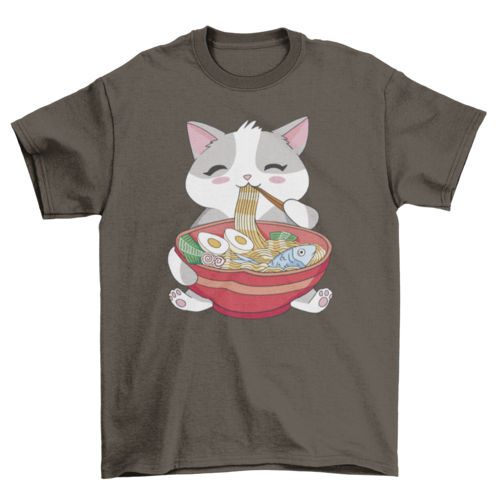 Cat Eating Ramen T-shirt - Zoomies