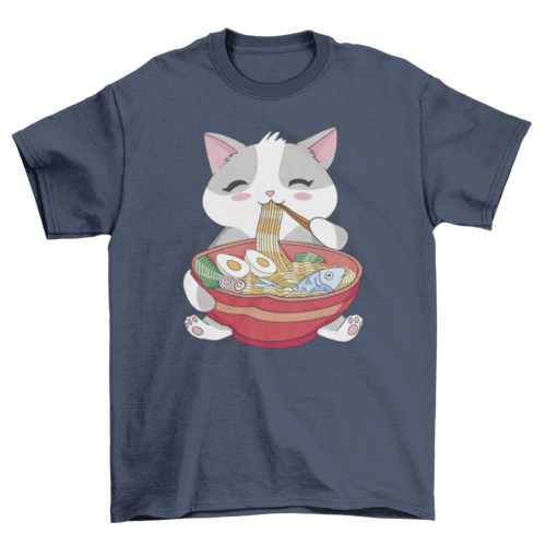 Cat Eating Ramen T-shirt - Zoomies