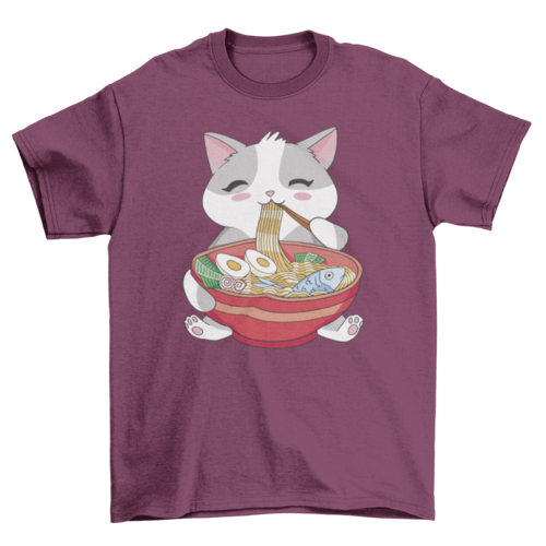 Cat Eating Ramen T-shirt - Zoomies