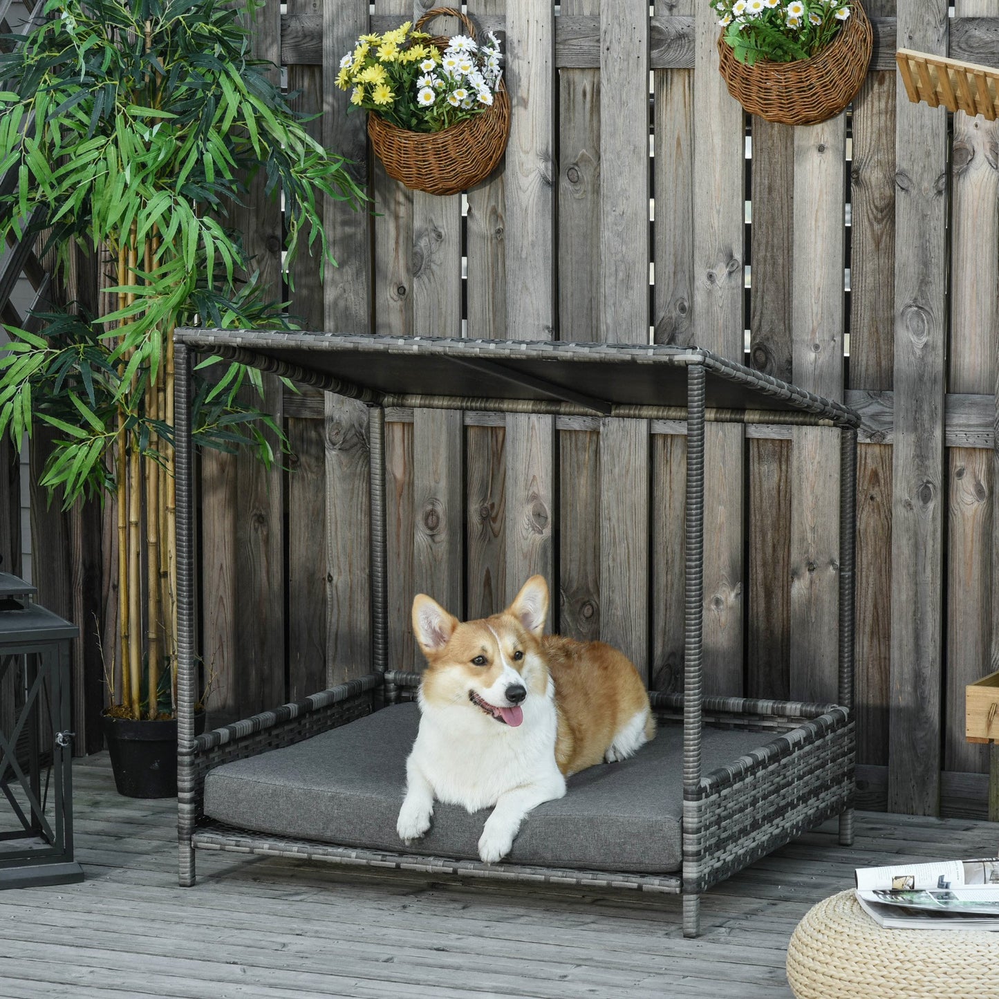PawHut Wicker Dog House - Zoomies