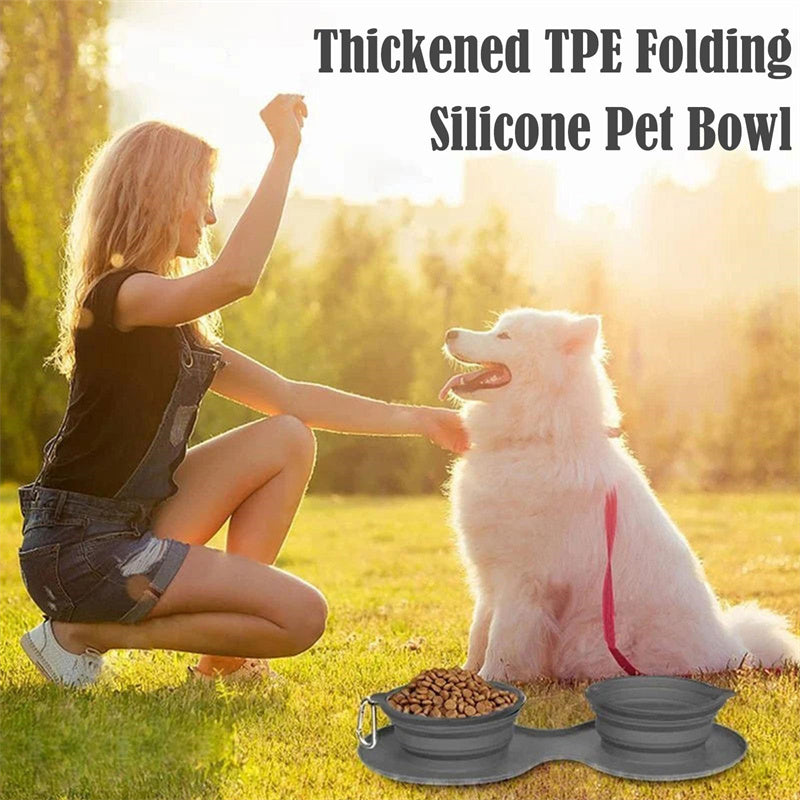 Rubber Foldable Double Bowl - Zoomies