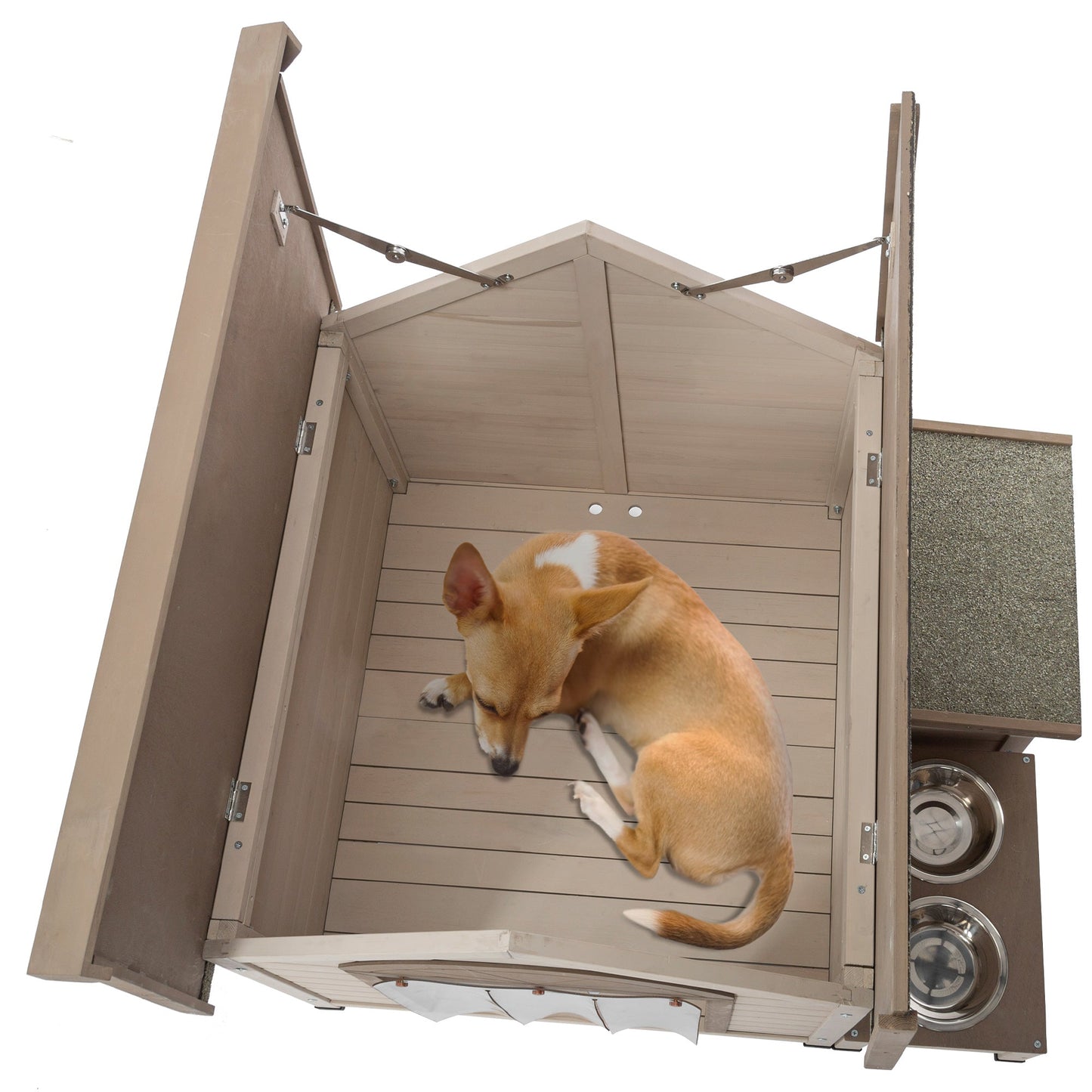 Outdoor Fir Wood Dog House - Zoomies