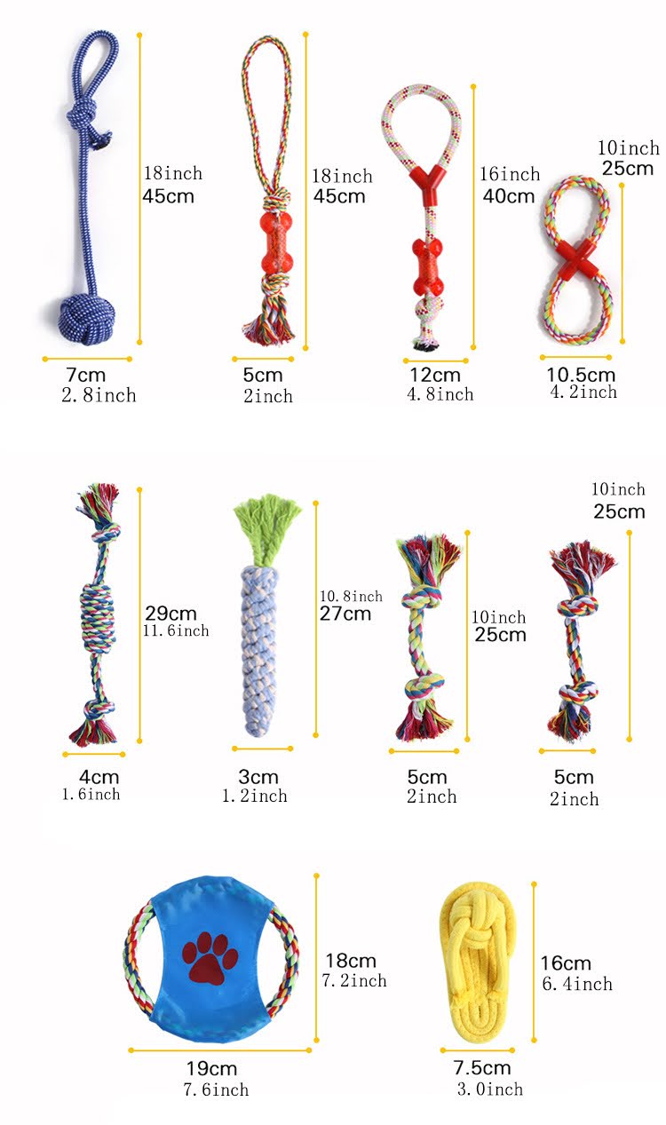 10 Pcs Assorted Braided Chew Toys - Zoomies