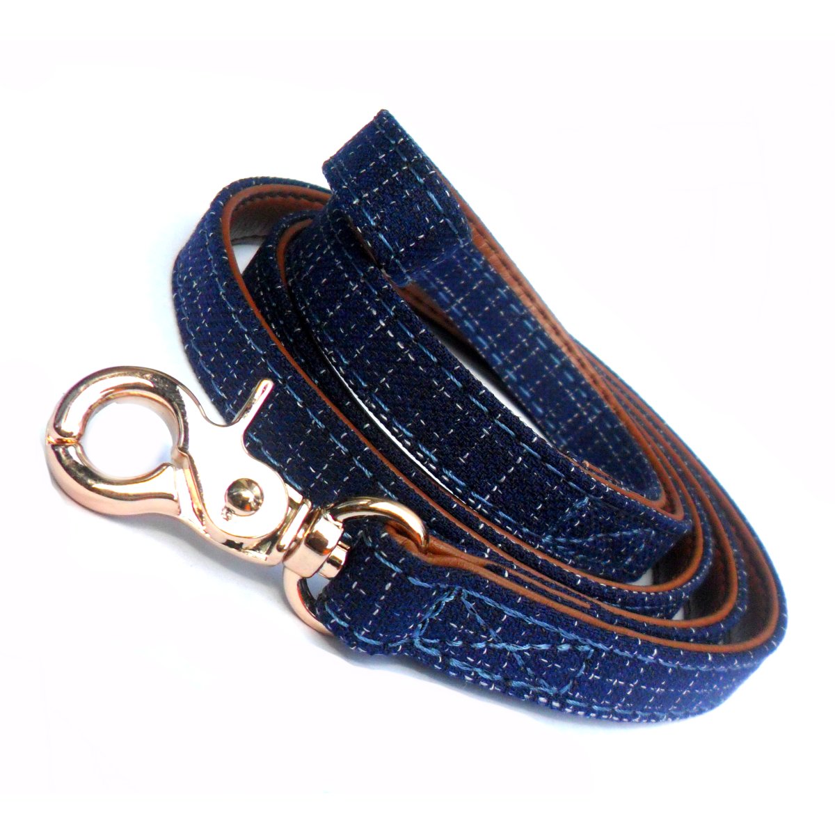 Blue Denim Fabric Dog Leads - Zoomies
