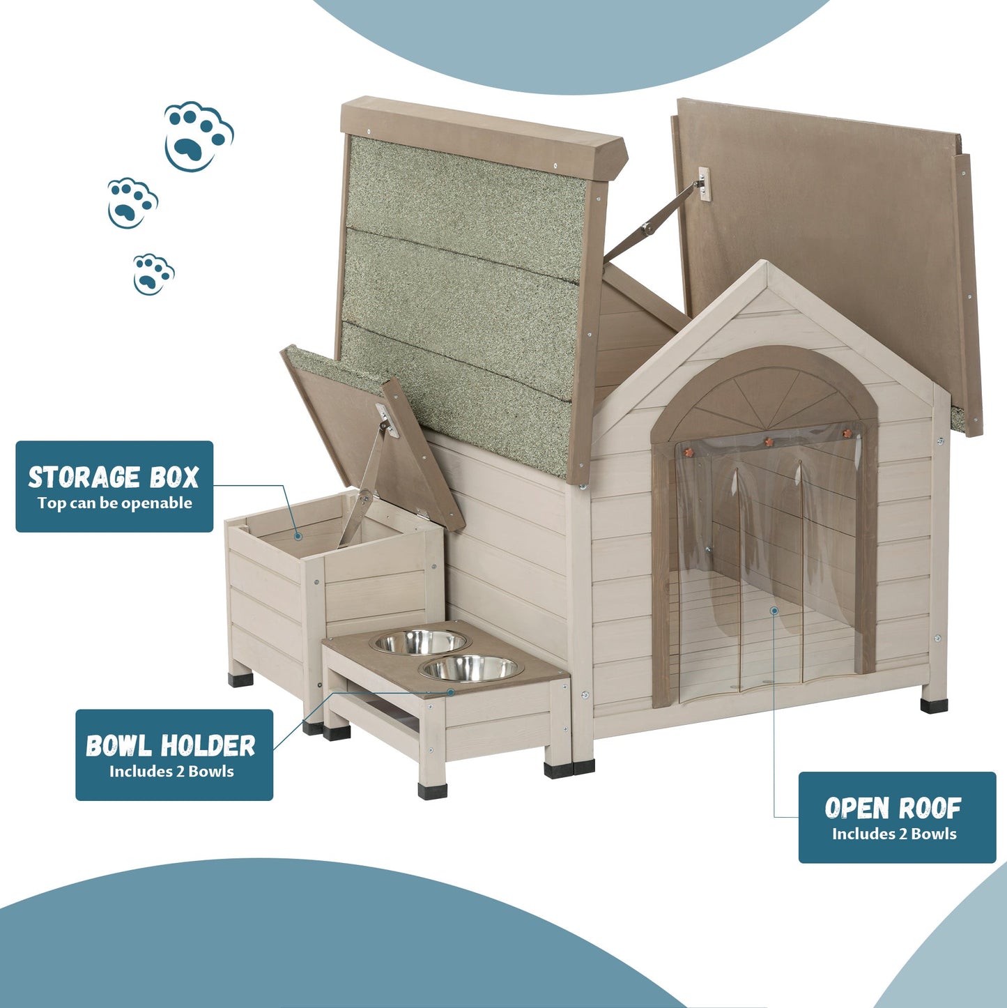 Outdoor Fir Wood Dog House - Zoomies