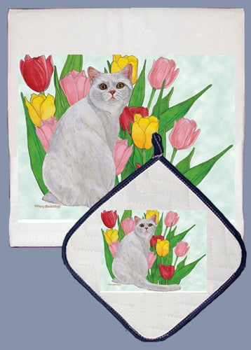 Pipsqueak Productions DP545 Cat Dish Towel And Pot Holder Set