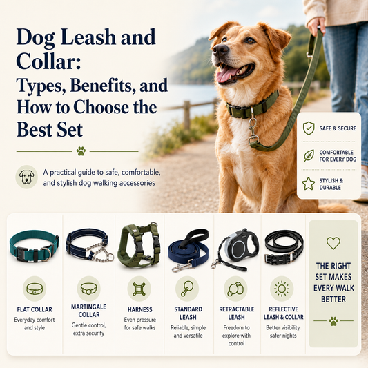 Dog leash collar harness and reflective walking accessories guide