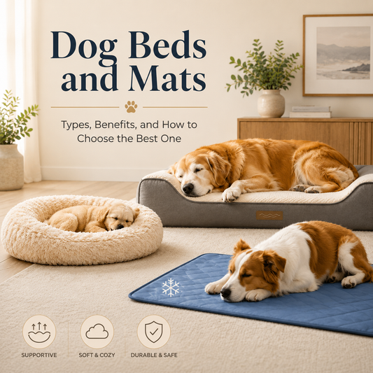 Comfortable dog beds and mats for puppies and adult dogs