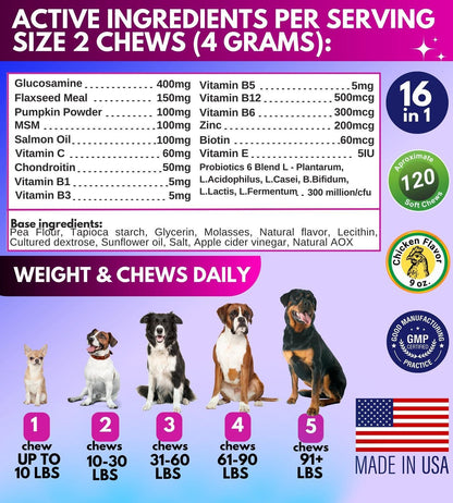 Dog Multivitamin Chewable with Glucosamine - Zoomies