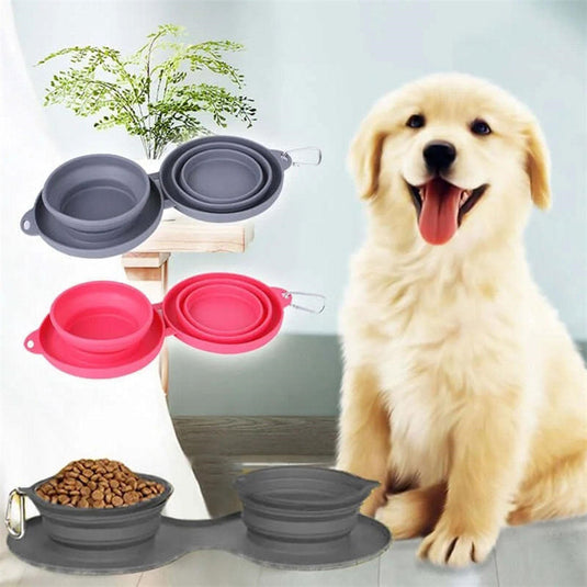 Rubber Foldable Double Bowl - Zoomies