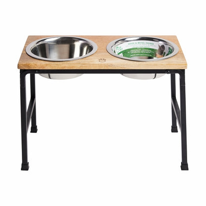 Wood & Metal Elevated Feeder - Zoomies