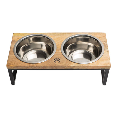 Wood & Metal Elevated Feeder - Zoomies