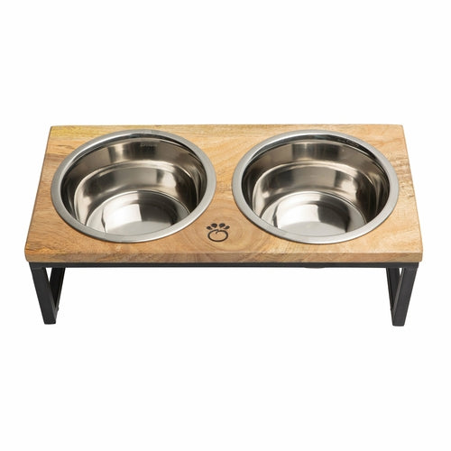 Wood & Metal Elevated Feeder - Zoomies