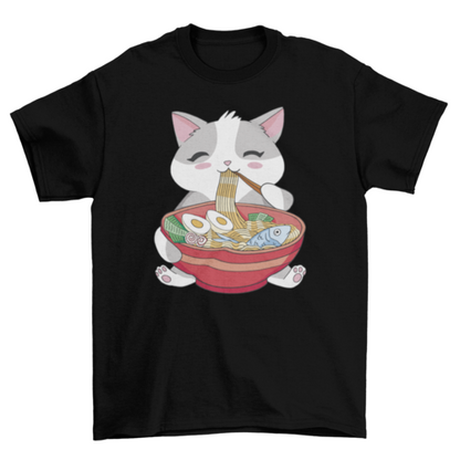 Cat Eating Ramen T-shirt - Zoomies