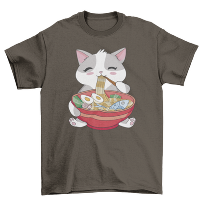 Cat Eating Ramen T-shirt - Zoomies