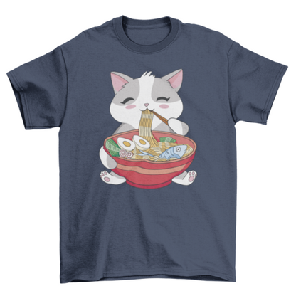 Cat Eating Ramen T-shirt - Zoomies