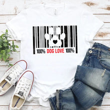 100% Dog Love Barcode With Paw Pet Lover Tee - Zoomies