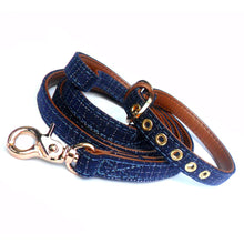 Blue Denim Fabric Dog Leads - Zoomies