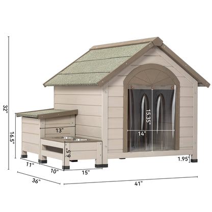 Outdoor Fir Wood Dog House - Zoomies