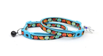 Planets on Black Cat Collar