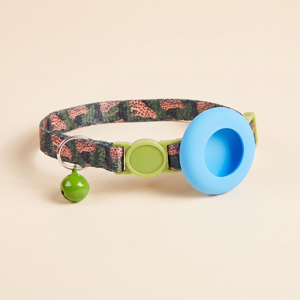 protective AirTag tracker case for pet collars — studio product photo